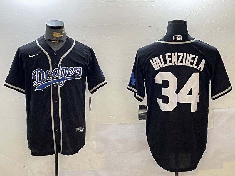 Men Los Angeles Dodgers #34 Valenzuela Black Game 2024 Nike MLB Jersey style 10294->los angeles dodgers->MLB Jersey